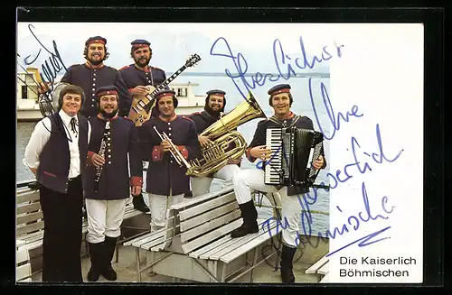 AK Musiker-Gruppe Die Kaiserlich Böhmischen mit ihren Instrumenten