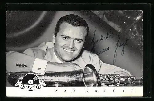 AK Musiker Max Greger mit seinem Instrument