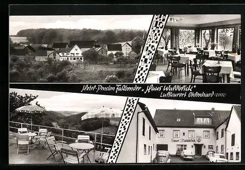 AK Ohlenhard /Eifel, Hotel-Pension Fassbender Haus Waldblick in vier Ansichten