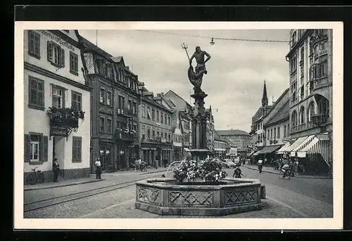 AK Offenburg, Hauptstrasse mit Geschäften