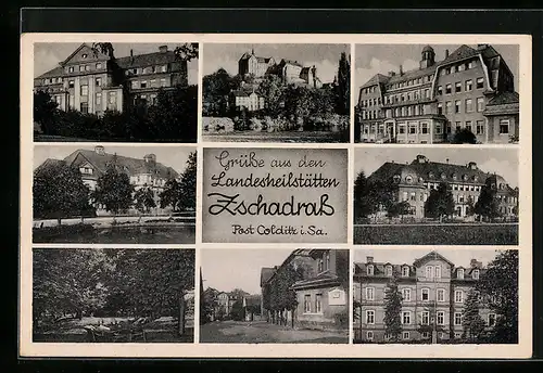 AK Zschadrass, Acht Ansichten von den Landesheilstätten