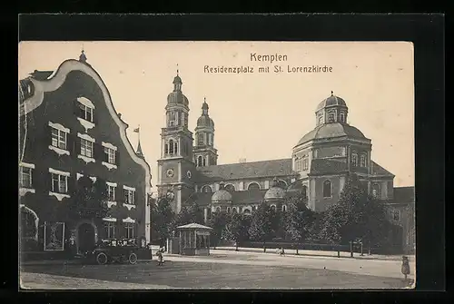 AK Kempten, Residenzplatz mit St. Lorenzkirche