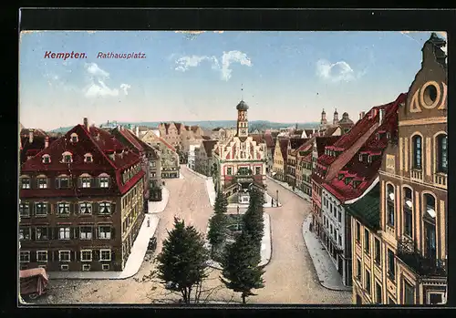 AK Kempten, Blick auf Rathausplatz