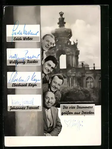 AK Musiker Die vier Brummers aus Dresden mit Autogrammen