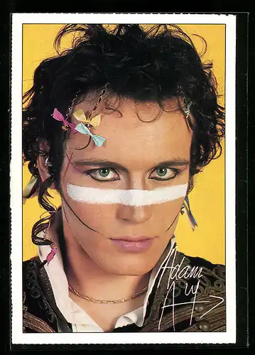 AK Musiker Adam Ant mit Bemalung porträtiert