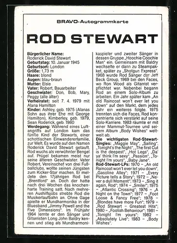 AK Musiker Rod Stewart, Porträt