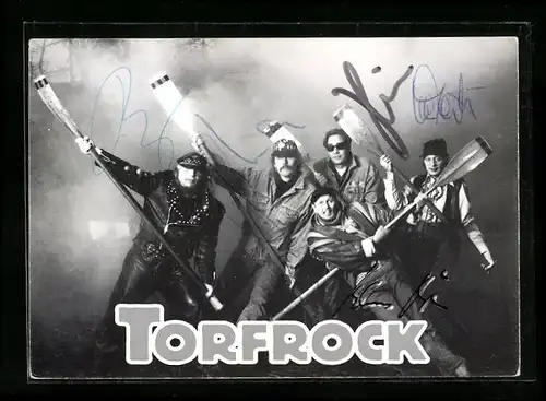 AK Musiker-Gruppe Torfrock mit Autogrammen