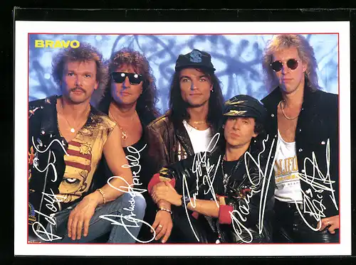 AK Deutsche Hard-Rock-Band Scorpions mit Autogrammen