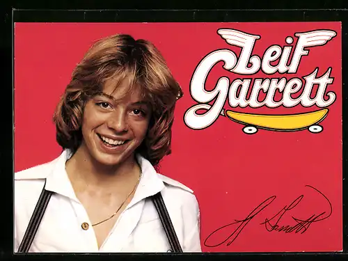 AK Musiker Leif Garrett im weissen Hemd und Hosenträgern