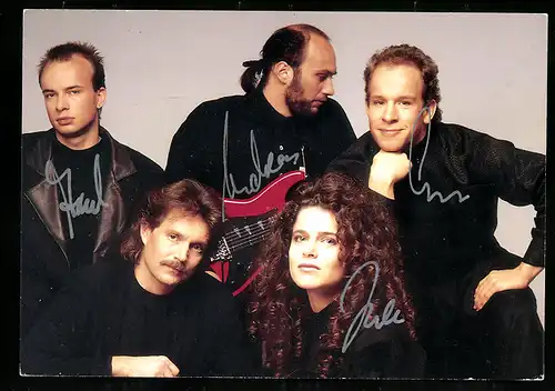 AK Musiker der Jule Neigel Band mit Autogrammen