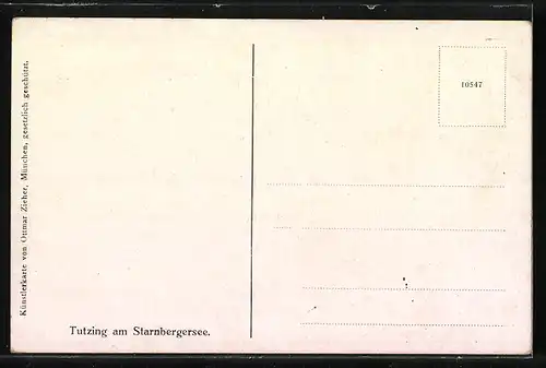 Künstler-AK Tutzing am Starnbergersee, Uferpartie mit Booten