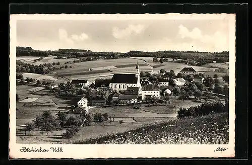 AK Holzkirchen /Ndb., Ortspartie mit Kirche