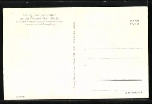 AK Leipzig, Schwimmstadion an der Friedrich-Ebert-Strasse