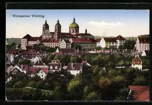 AK Weingarten /Württbg., Ortspartie mit Schloss