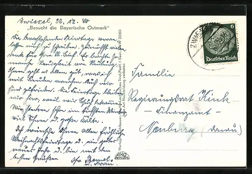 AK Zwiesel, Ortsansicht aus der Vogelschau