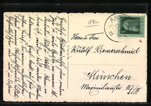 AK Ansbach, Ortspartie mit Kirche