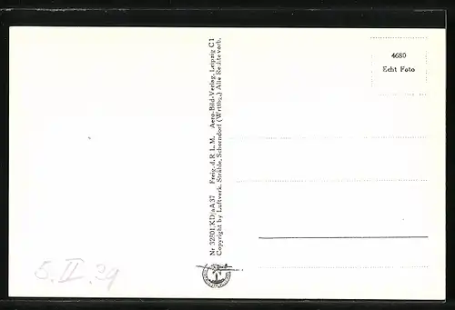 AK Passau, Ortsansicht vom Flugzeug aus