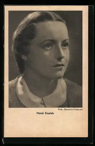 AK Schauspielerin Hansi Knotek zur Seite blickend