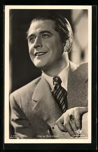 AK Schauspieler Hans Söhnker im Anzug
