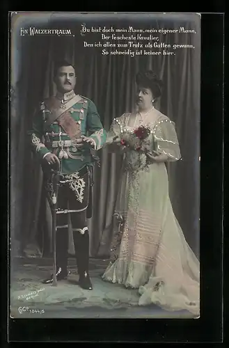 AK Szene aus der Operette Ein Walzertraum, Du bist doch mein Mann...