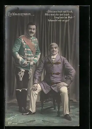 AK Szene aus der Operette Ein Walzertraum, Alles was keck und fesch...