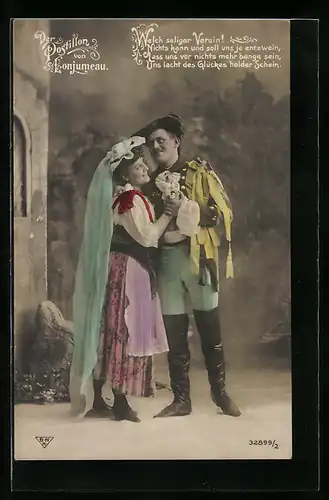 AK Szene aus der Operette Der Postillon von Lonjumeau, Welch seliger Verein! Nichts kann und soll...