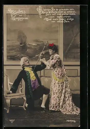 AK Szene aus der Operette Der Postillon von Lonjumeau, Ha, können Sie so grausam sein...