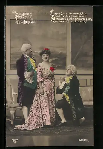 AK Szene aus der Operette Der Postillon von Lonjumeau, Lesen Sie in meinem Blick...