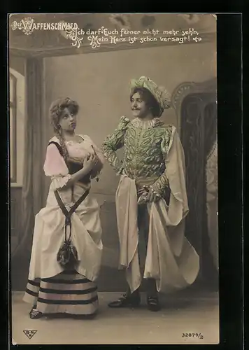 AK Szene aus der Operette Der Waffenschmied, Ich darf euch ferner nicht mehr seh`n...