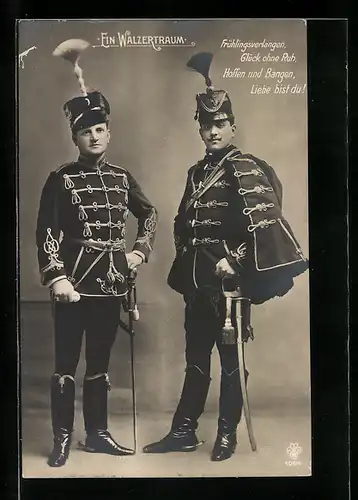 AK Szene aus der Operette Ein Walzertraum, Frühlingsverlangen, Glück ohne Ruh...