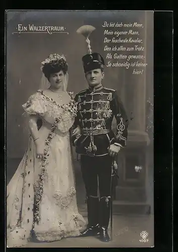 AK Szene aus der Operette Ein Walzertraum mit Modl und Werner, Du bist doch mein Mann...