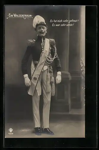 AK Szene aus der Operette Ein Walzertraum, Es hat mich sehr gefreut!...
