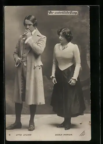 AK Operette Der unsterbliche Lump, Otto Storm und Gisela Marion in Bühnenkostümen