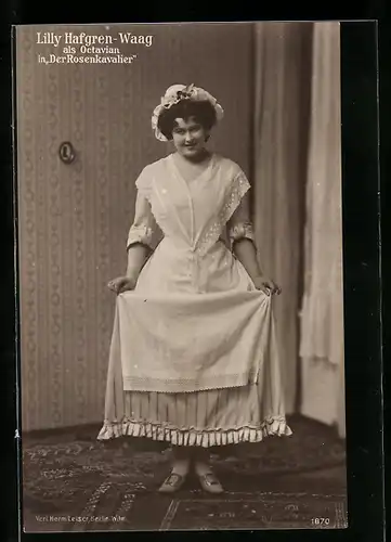 AK Operette Der Rosenkavalier, Schauspielerin Lilly Hafgren-Waag als Octavian