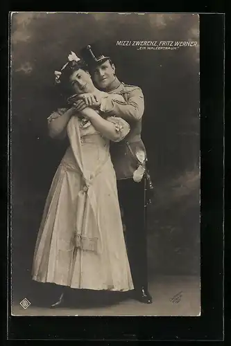AK Ein Walzertraum, Sänger Mizzi Zwerenz und Fritz Werner, Operette