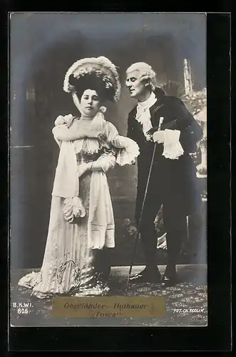 AK Opernsängerin Oberländer und Opernsänger Hofbauer in der Oper Tosca