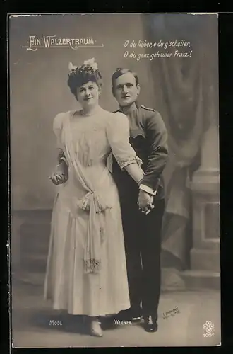 AK Operette Ein Walzertraum, Darsteller Modl und Werner