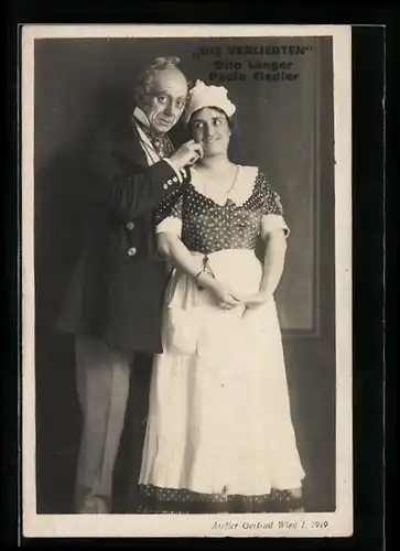 AK Otto Langer und Paula Fiedler als Paar in Die Verliebten