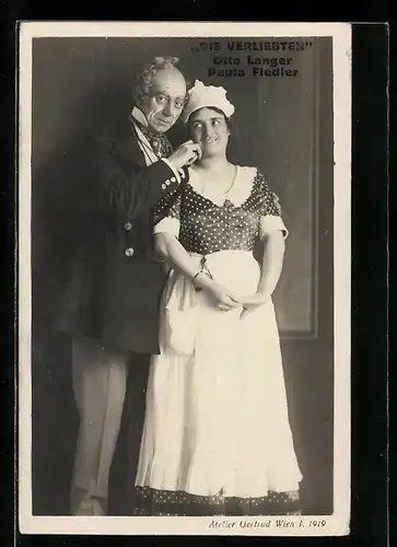 AK Otto Langer und Paula Fiedler als Paar in Die Verliebten