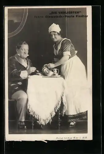 AK Franz Glawatsch und Paula Fiedler in Die Verliebten