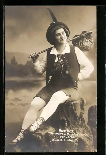 AK Rosa Kicki, Soubrette und Kunstpfeiferin in ihrer Szene Künstlerblut, Operette