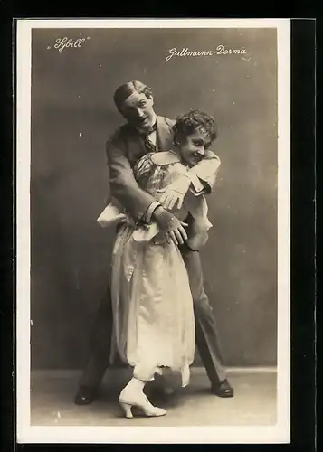 AK Darsteller Guttmann und Dorma in der Operette Sybill