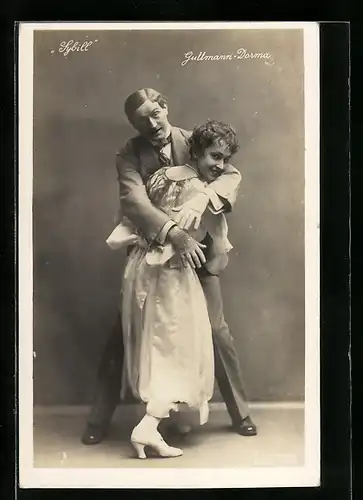 AK Darsteller Dorma und Guttmann in Kostümen in der Operette Sybill