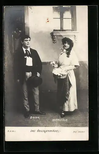 AK Darsteller Bauer und Merviola in der Operette Das Veilchenmädel