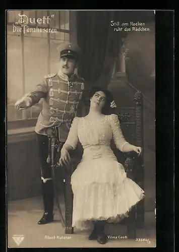 AK Darsteller Albert Kutzner und Vilma Conti in der Operette Duett Die Tanzhusaren