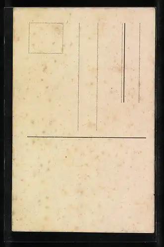 Künstler-AK Handgemalt: Uferpartie mit Boot und Birke, Schablonenmalerei