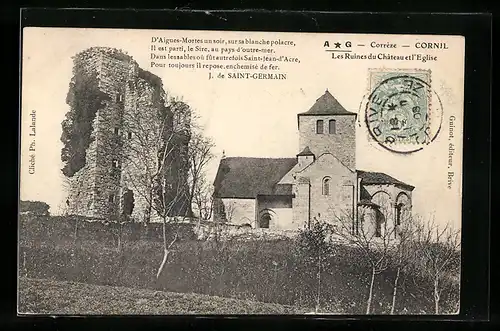 AK Cornil, Les Ruines du Château et l`Eglise