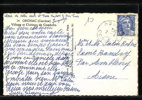 AK Orgnac, Village et Château de Comborn