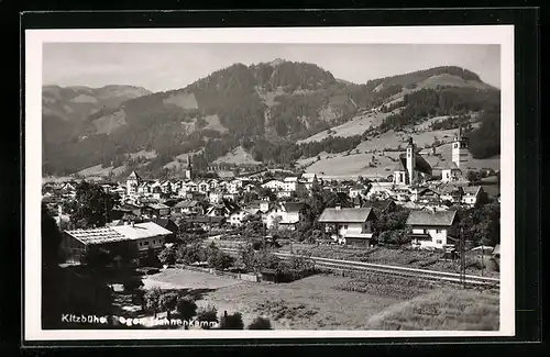 AK Kitzbühel, Gesamtansicht gegen Hahnenkamm