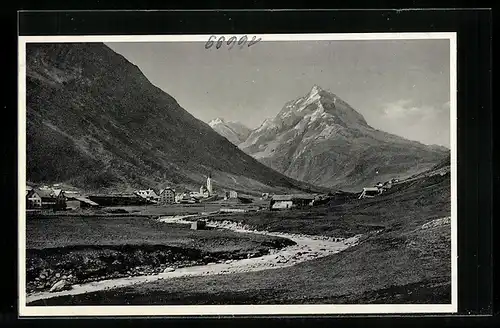 AK Galtür im Pasznautal in Tirol, Blick zur Ballunspitze